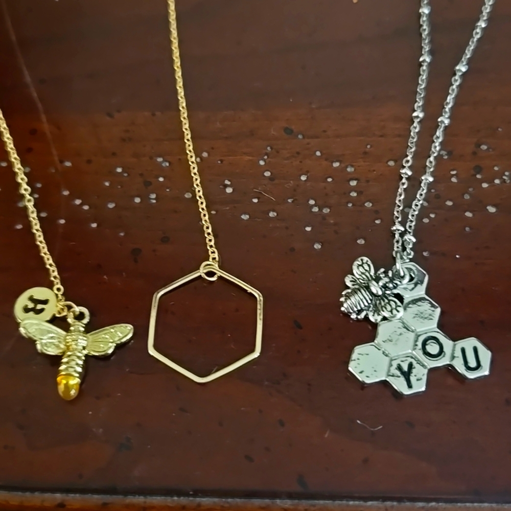 2 Bumblee Pendant Necklaces